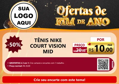 Modelo de Cartaz para Cartaz A4 Horizontal com o tema Ofertas de Fim de Ano para Calçados