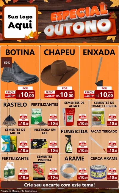 Modelo de Encarte para Encarte Grande com o tema Especial Outono para Agropecuária