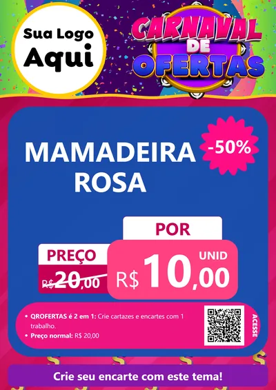 Modelo de Cartaz para Cartaz A4 Vertical com o tema Carnaval de Ofertas para Bebês