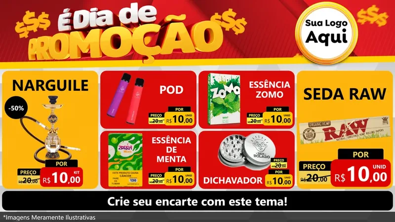 Modelo de TV para TV Horizontal com o tema É Dia De Promoção para Tabacaria