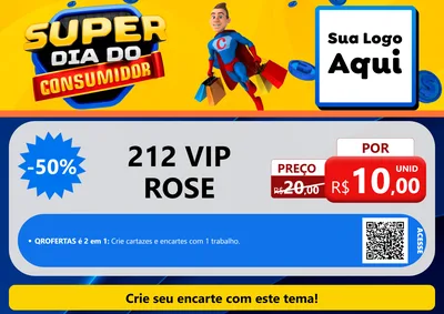 Modelo de Cartaz para Cartaz A4 Horizontal com o tema Super Dia do Consumidor para Perfumes