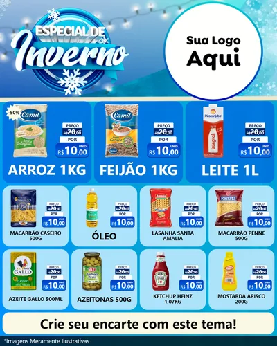 Modelo de Rede Social para Feed Instagram com o tema Especial de Inverno para Supermercado