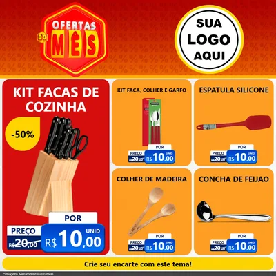 Modelo de Rede Social para Feed Facebook com o tema Ofertas do Mês para Utilidades Domésticas