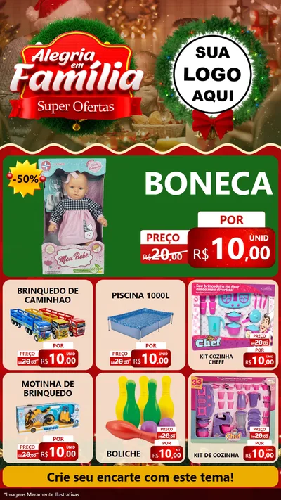 Modelo de Rede Social para Stories com o tema Alegria Em Família - Super Ofertas para Brinquedos