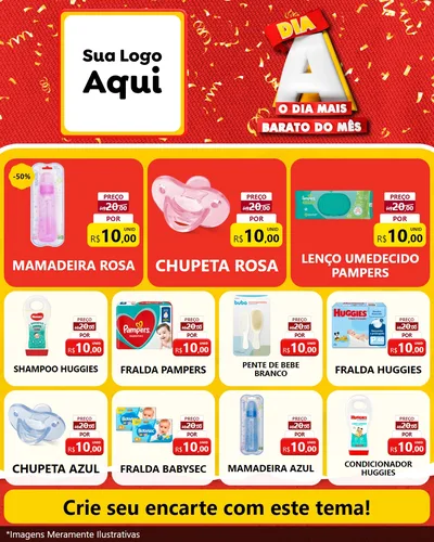 Modelo de Rede Social para Feed Instagram com o tema Dia A o Dia Mais Barato do Mês para Bebês