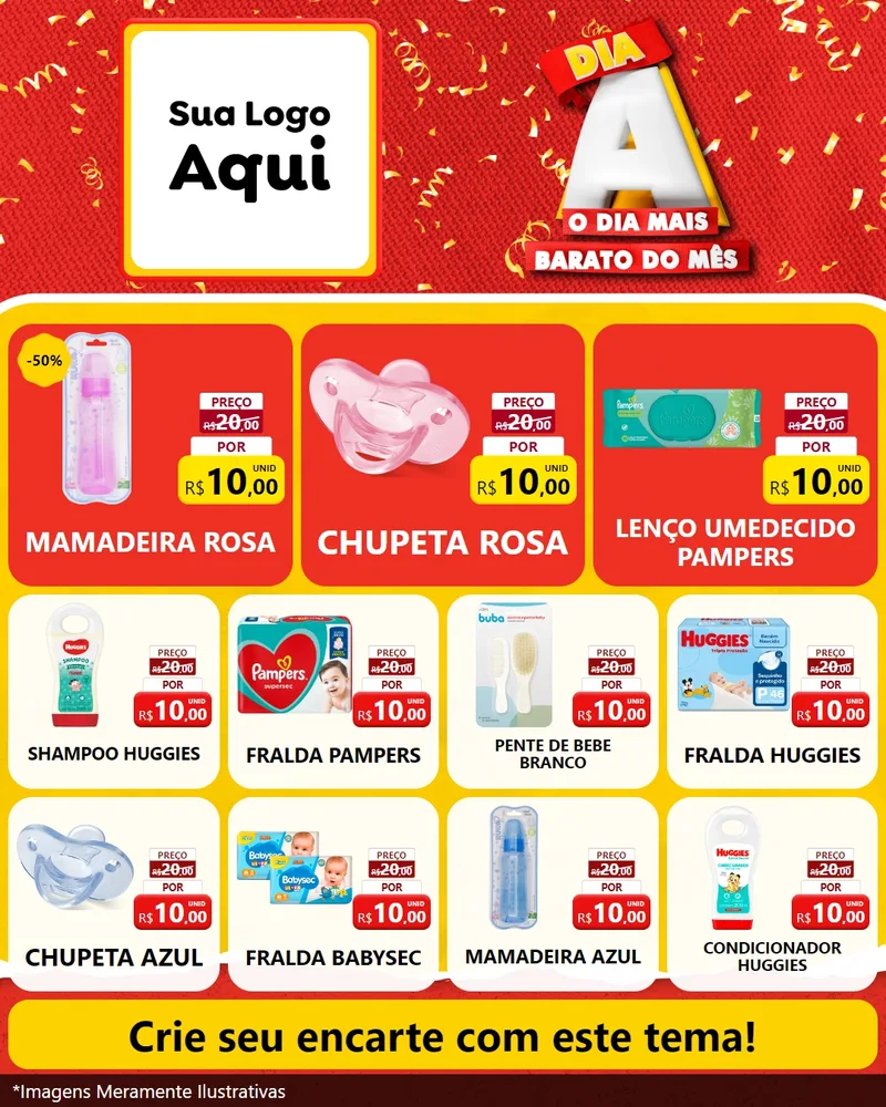 Modelo de Rede Social para Feed Instagram com o tema Dia A o Dia Mais Barato do Mês para Bebês