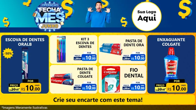 Modelo de TV para TV Horizontal com o tema Operação Fecha Mês, Junho para Higiene Pessoal