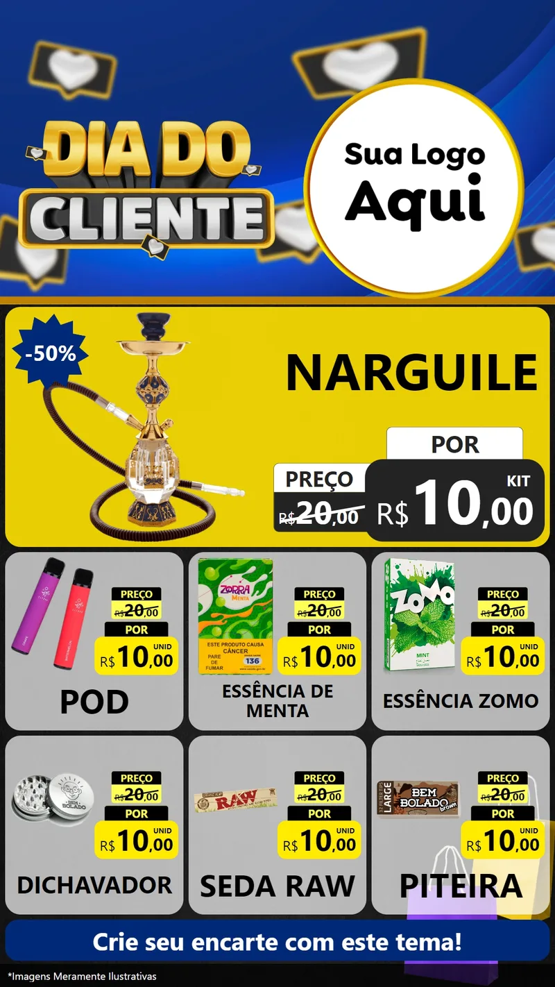 Modelo de Rede Social para Stories com o tema Dia Do Cliente para Tabacaria