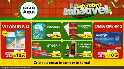 Modelo de TV para TV Horizontal com o tema Setembro Imbatível para Farmácia