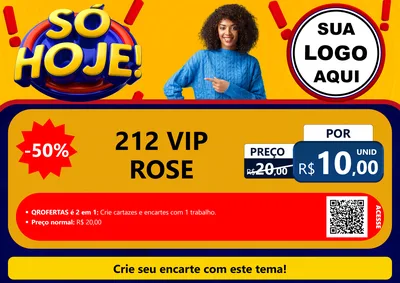 Modelo de Cartaz para Cartaz A4 Horizontal com o tema Só Hoje! para Perfumes