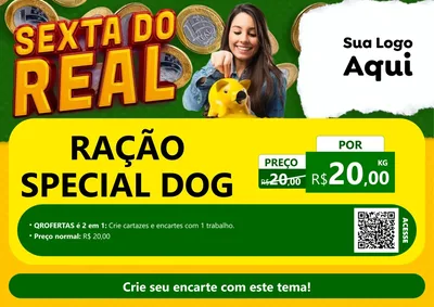 Modelo de Cartaz para Cartaz A4 Horizontal com o tema Sexta do Real para Pet Shop