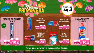 Modelo de TV para TV Horizontal com o tema Mês da Primavera para Higiene Pessoal