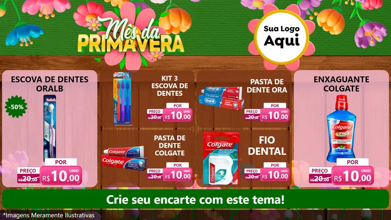 Modelo de TV para TV Horizontal com o tema Mês da Primavera para Higiene Pessoal