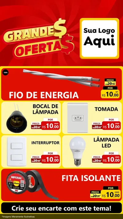 Modelo de TV para TV Vertical com o tema Grandes Ofertas para Materiais Elétricos
