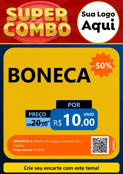 Modelo de Cartaz para Cartaz A4 Vertical com o tema Super Combo para Brinquedos
