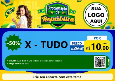 Modelo de Cartaz para Cartaz A4 Horizontal com o tema Proclamação da República para Hamburgueria