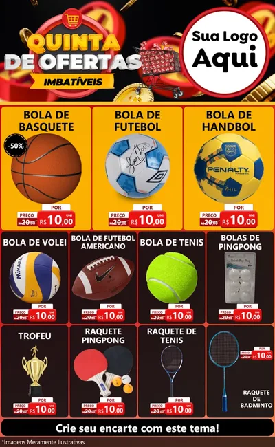 Modelo de Encarte para Encarte Grande com o tema Quinta de Ofertas Imbatíveis para Artigos Esportivos