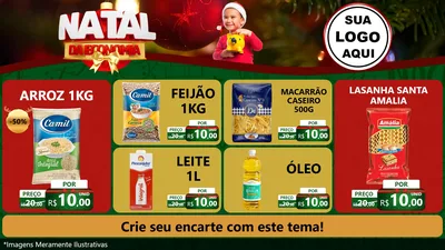 Modelo de TV para TV Horizontal com o tema Natal da Economia para Supermercado