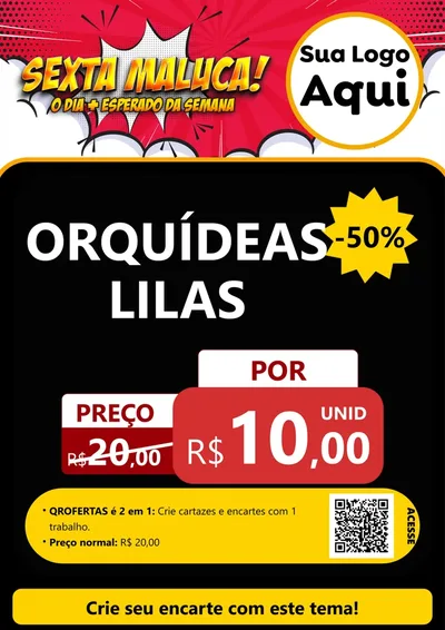 Modelo de Cartaz para Cartaz A4 Vertical com o tema Sexta Maluca! para Floricultura e jardim