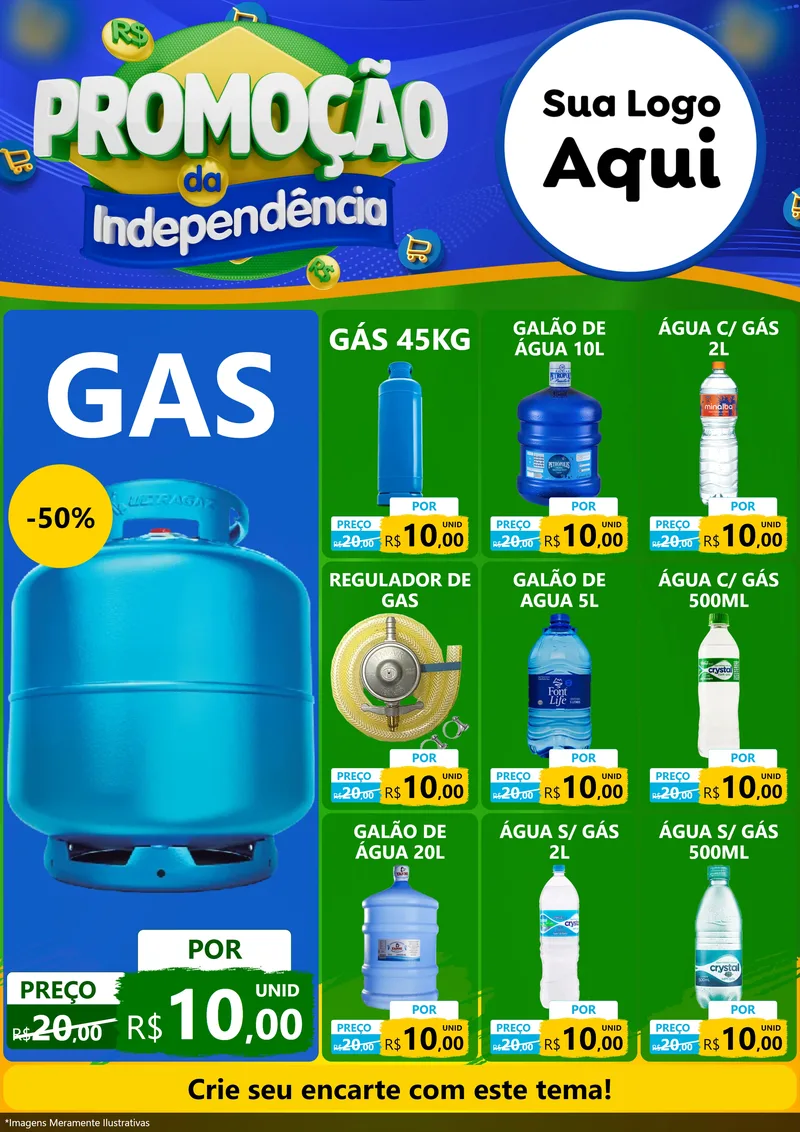 Modelo de Encarte para Encarte A4 Vertical com o tema Promoção da Independência para Água e gás