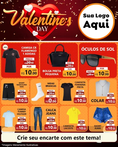 Modelo de Rede Social para Feed Instagram com o tema Valentine's Day para Roupas e acessórios