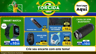 Modelo de TV para TV Horizontal com o tema Torcida para Informática