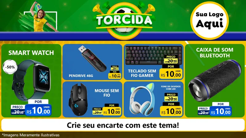 Modelo de TV para TV Horizontal com o tema Torcida para Informática