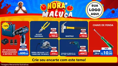 Modelo de TV para TV Horizontal com o tema Hora Maluca para Maquinas e Ferramentas