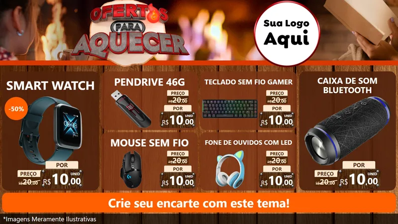 Modelo de TV para TV Horizontal com o tema Ofertas Para Aquecer para Informática