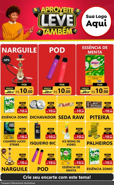 Modelo de Encarte para Encarte Grande com o tema Aproveite e Leve Também para Tabacaria