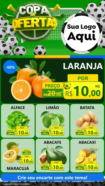 Modelo de Rede Social para Stories com o tema Copa De Ofertas para Hortifrúti