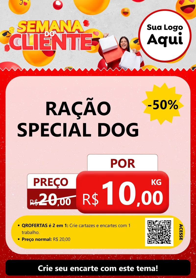 Modelo de Cartaz para Cartaz A4 Vertical com o tema Semana do Cliente para Pet Shop