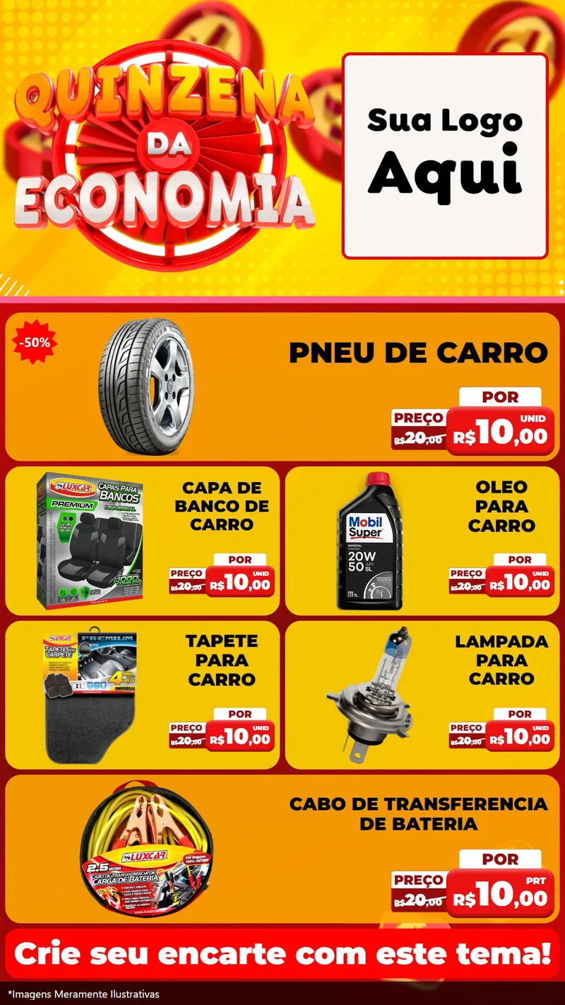 Modelo de TV para TV Vertical com o tema Quinzena Da Economia para Auto peças