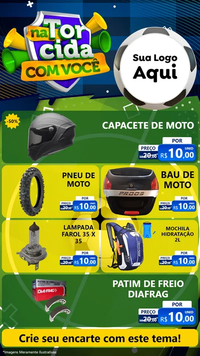 Modelo de TV para TV Vertical com o tema Na Torcida Com Você - Copa para Moto peças