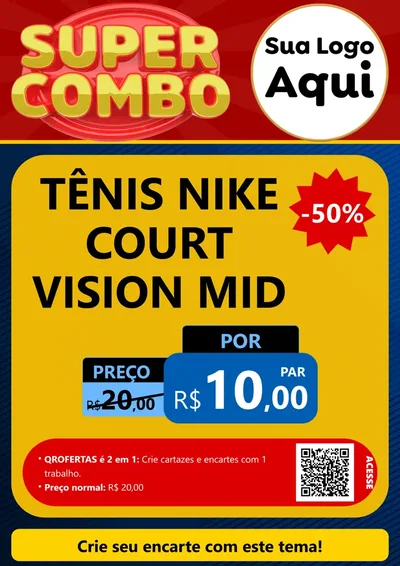 Modelo de Cartaz para Cartaz A4 Vertical com o tema Super Combo para Calçados