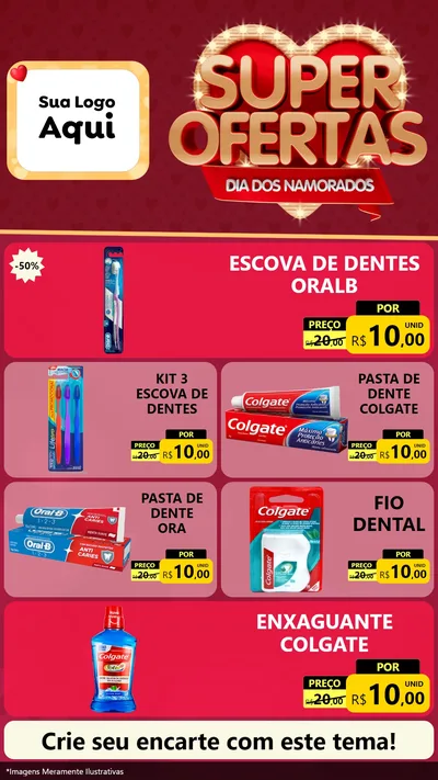 Modelo de TV para TV Vertical com o tema Dia dos Namorados para Higiene Pessoal