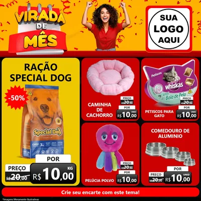 Modelo de Rede Social para Feed Facebook com o tema Virada de Mês para Pet Shop