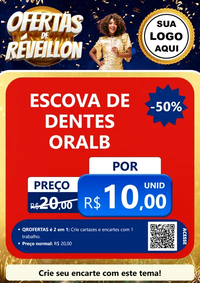Modelo de Cartaz para Cartaz A4 Vertical com o tema Ofertas de Réveillon para Higiene Pessoal