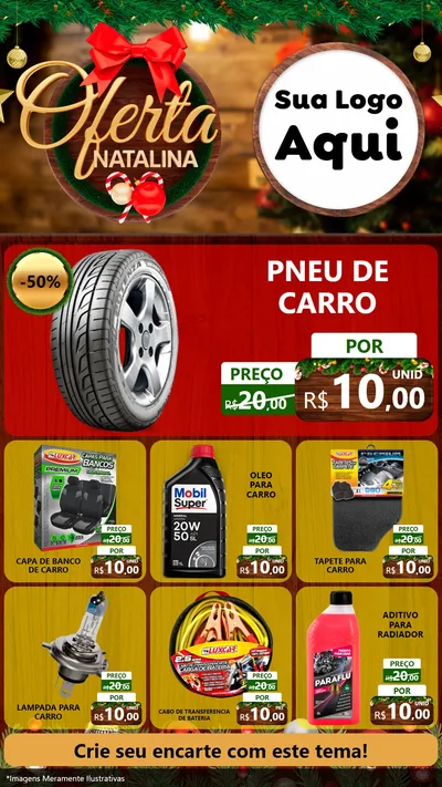 Modelo de Rede Social para Stories com o tema Ofertas Natalina para Auto peças