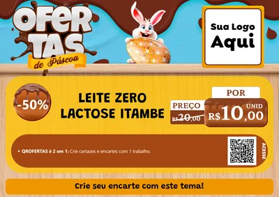 Modelo de Cartaz para Cartaz A4 Horizontal com o tema Ofertas de Páscoa para Frios e Laticínios