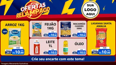 Modelo de TV para TV Horizontal com o tema Ofertas Relâmpago para Supermercado