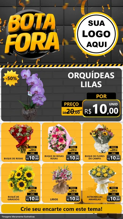 Modelo de Rede Social para Stories com o tema Bota Fora para Floricultura e jardim