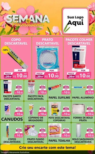 Modelo de Encarte para Encarte Grande com o tema Semana da Primavera para Embalagens