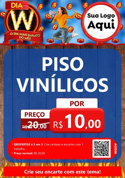 Modelo de Cartaz para Cartaz A4 Vertical com o tema Dia W - O Dia Mais Barato Do Mês para Material para Construção