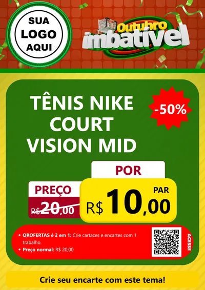 Modelo de Cartaz para Cartaz A4 Vertical com o tema Outubro Imbatível para Calçados