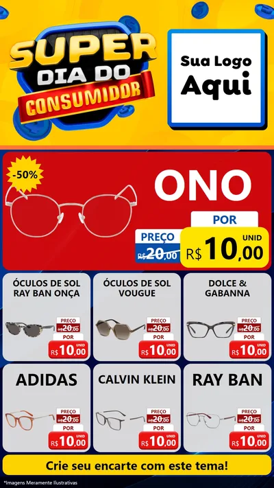 Modelo de Rede Social para Stories com o tema Super Dia do Consumidor para Óticas