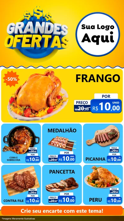Modelo de Rede Social para Stories com o tema Grandes Ofertas para Assados
