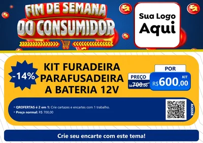 Modelo de Cartaz para Cartaz A4 Horizontal com o tema Fim de Semana do Consumidor para Maquinas e Ferramentas