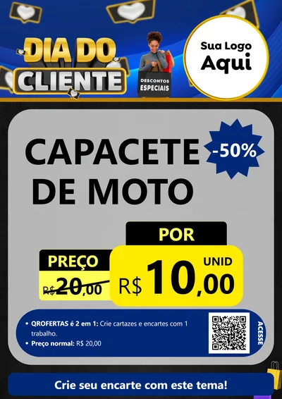 Modelo de Cartaz para Cartaz A4 Vertical com o tema Dia Do Cliente para Moto peças