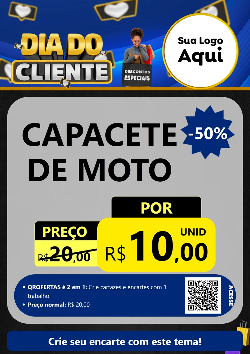 Modelo de Cartaz para Cartaz A4 Vertical com o tema Dia Do Cliente para Moto peças